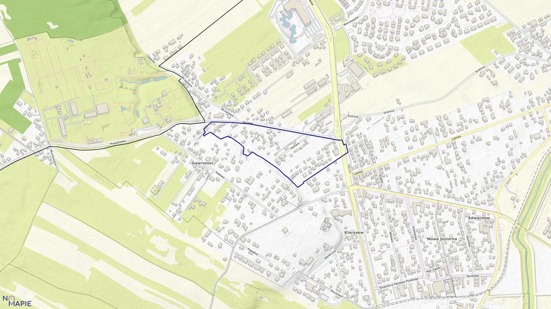 Mapa obrębu 01-01 w gminie Konstancin-Jeziorna