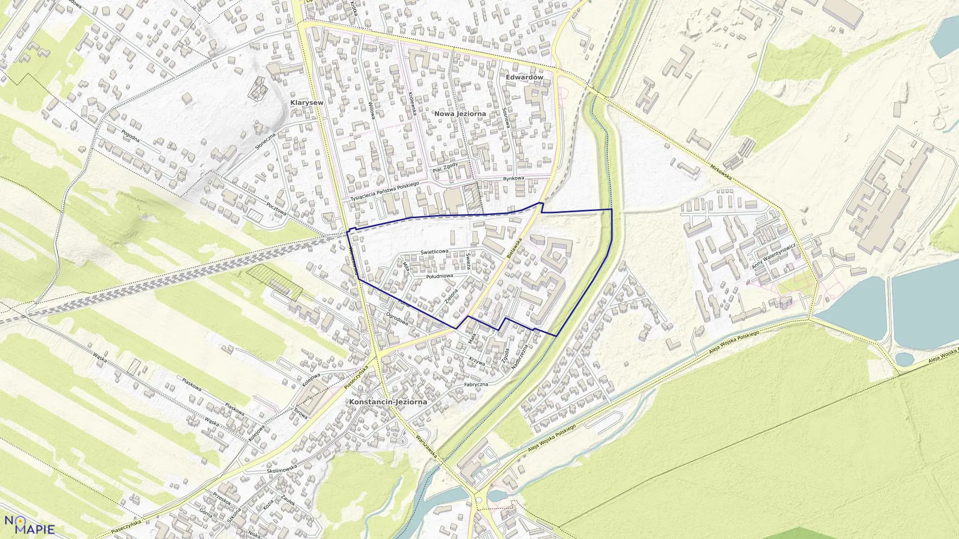 Mapa obrębu 01-16 w gminie Konstancin-Jeziorna