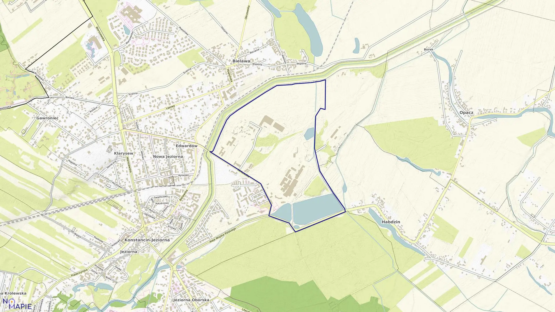 Mapa obrębu 02-01 w gminie Konstancin-Jeziorna