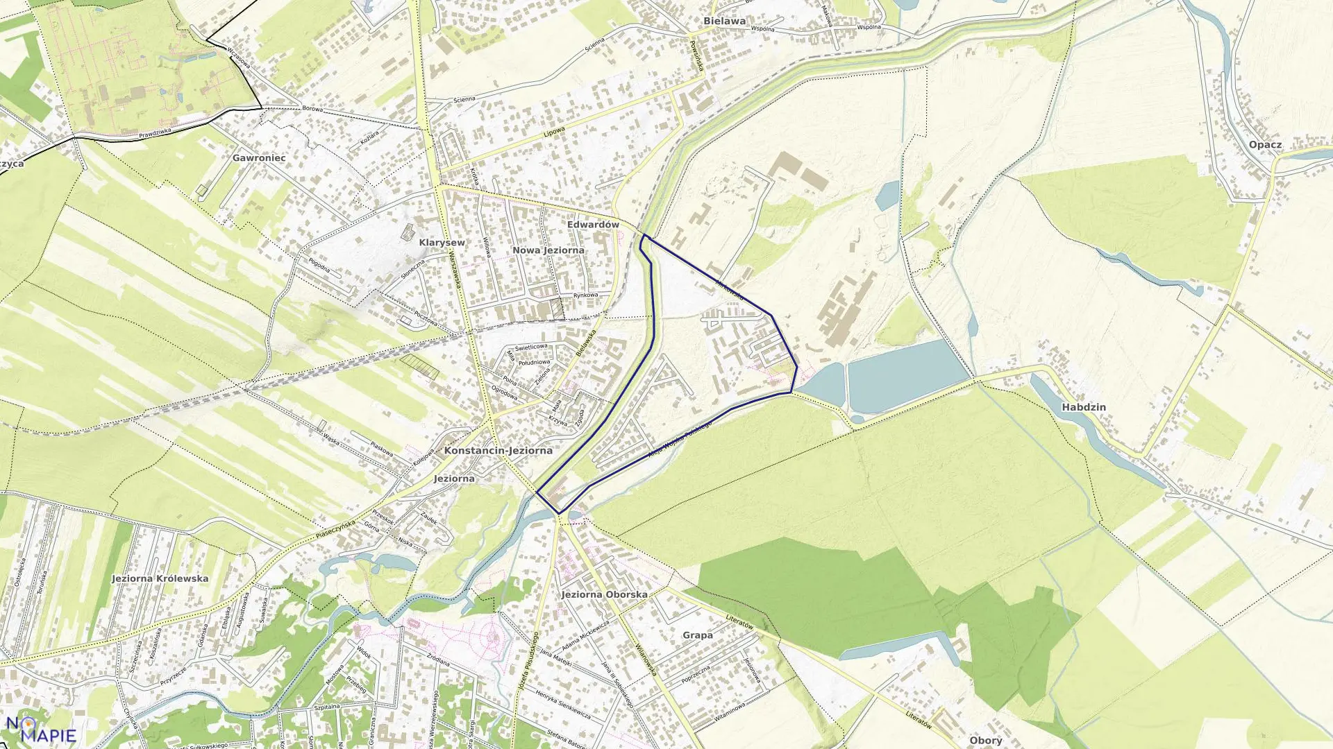 Mapa obrębu 02-02 w gminie Konstancin-Jeziorna