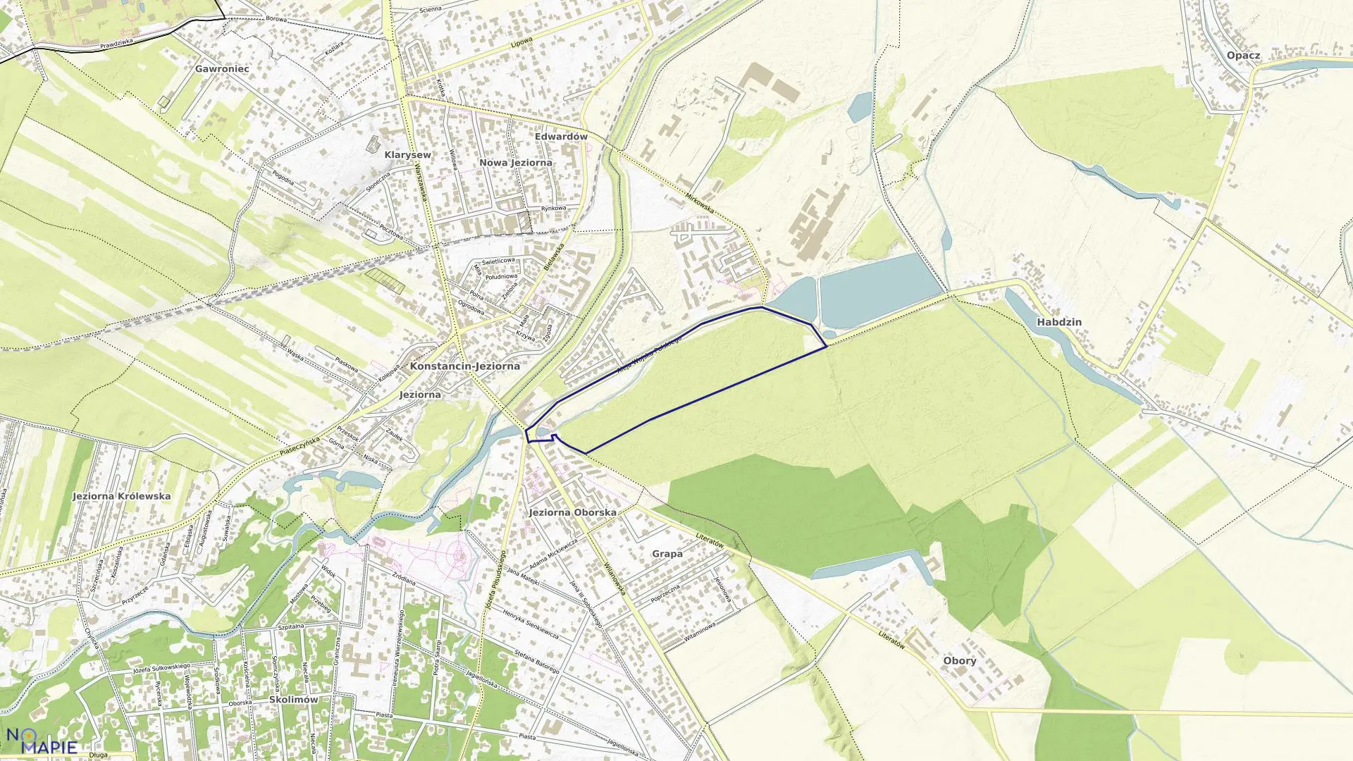 Mapa obrębu 02-03 w gminie Konstancin-Jeziorna