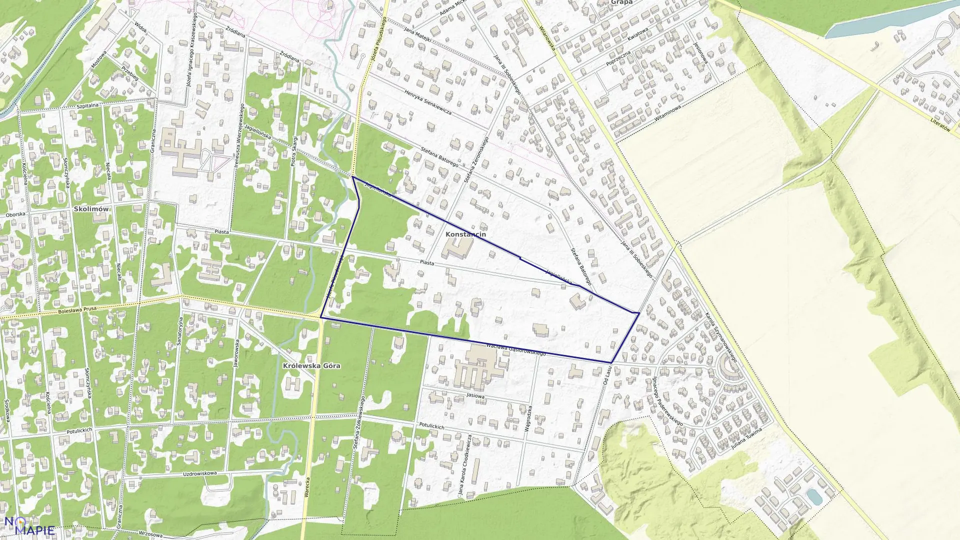 Mapa obrębu 03-14 w gminie Konstancin-Jeziorna