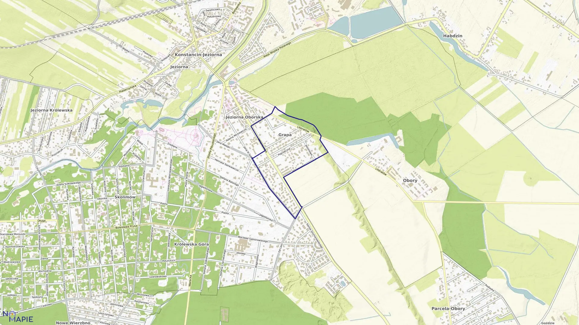 Mapa obrębu 03-15 w gminie Konstancin-Jeziorna