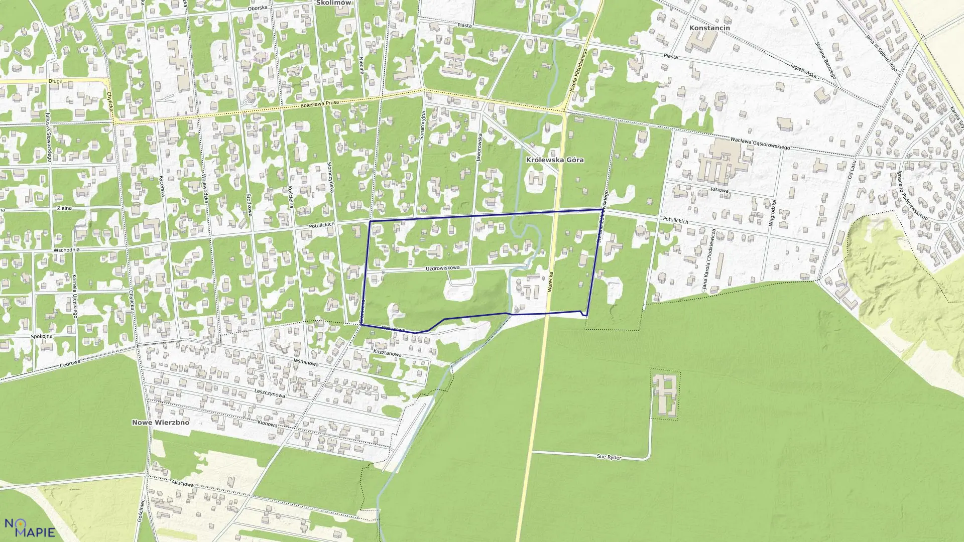 Mapa obrębu 03-21 w gminie Konstancin-Jeziorna