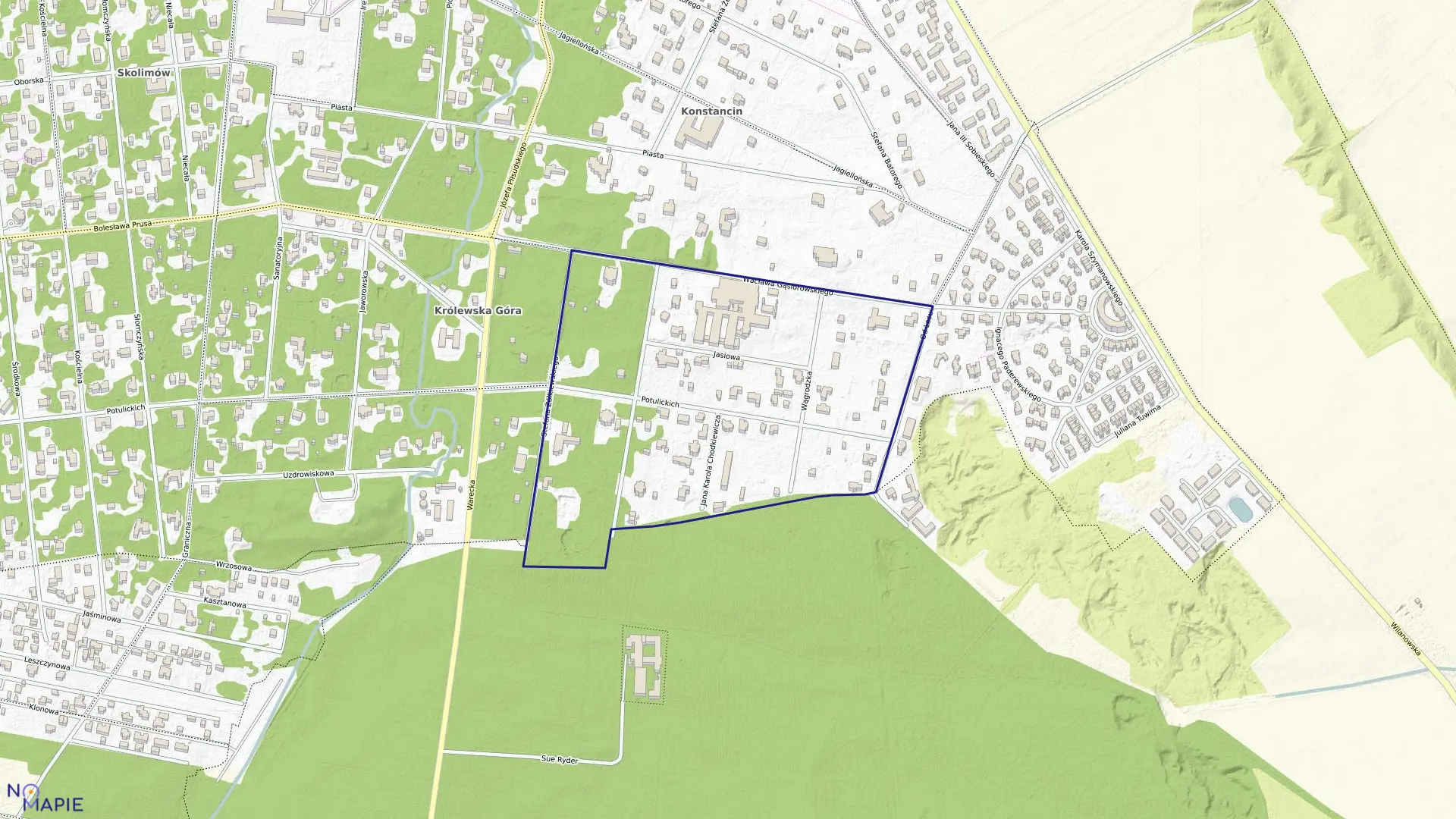 Mapa obrębu 03-22 w gminie Konstancin-Jeziorna