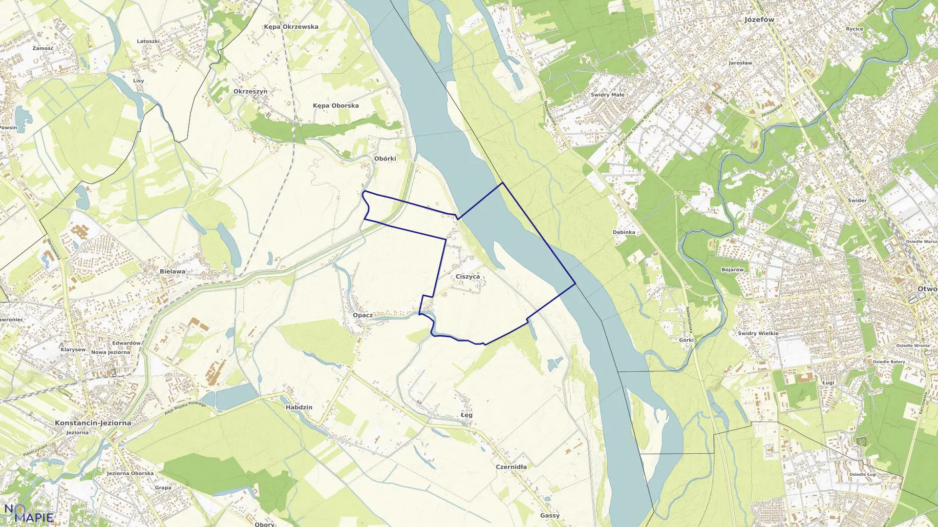 Mapa obrębu CISZYCA w gminie Konstancin-Jeziorna