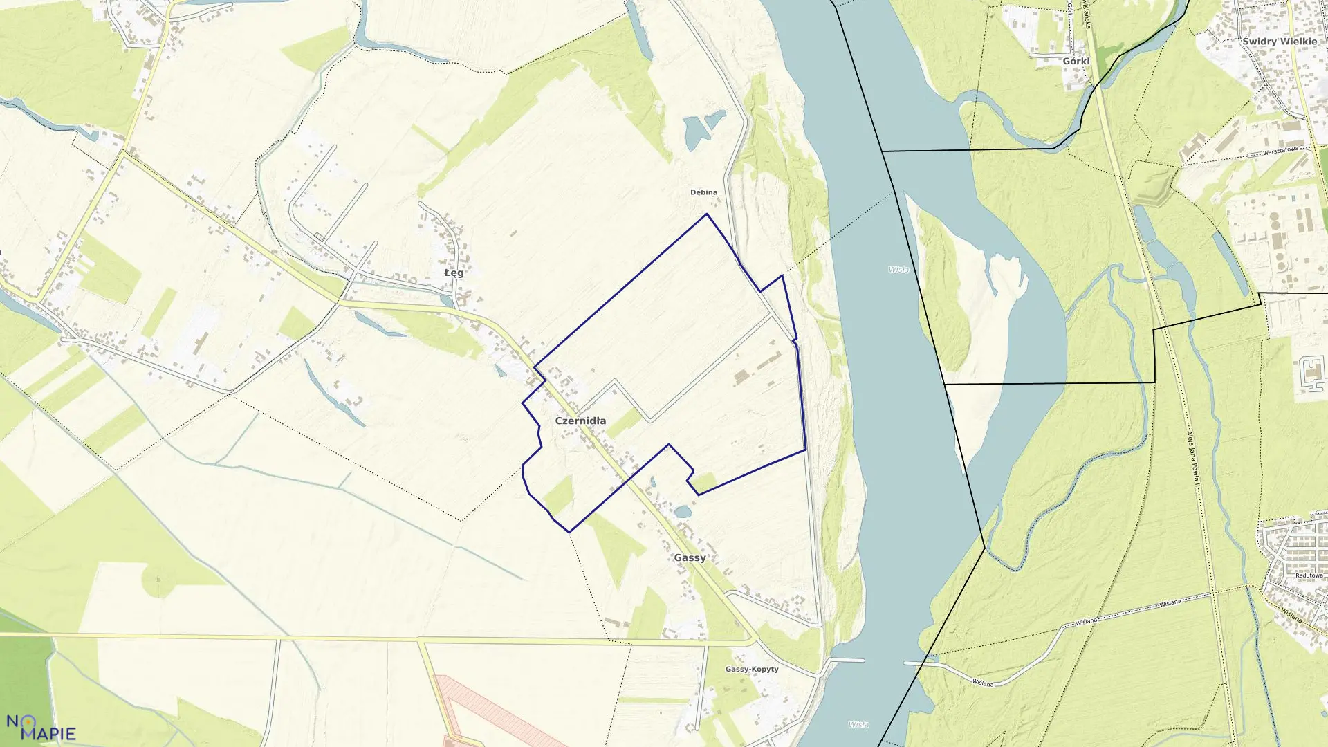 Mapa obrębu CZERNIDŁA w gminie Konstancin-Jeziorna