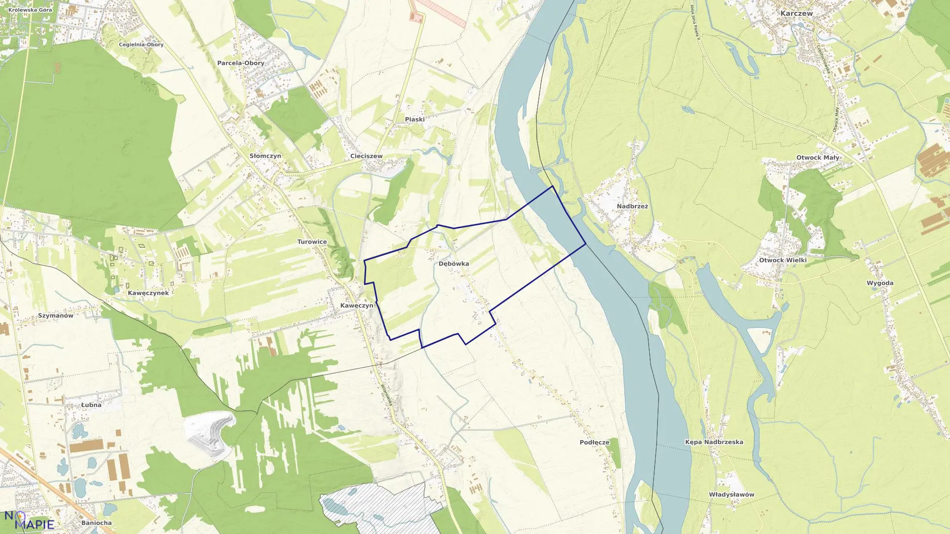 Mapa obrębu DĘBÓWKA w gminie Konstancin-Jeziorna