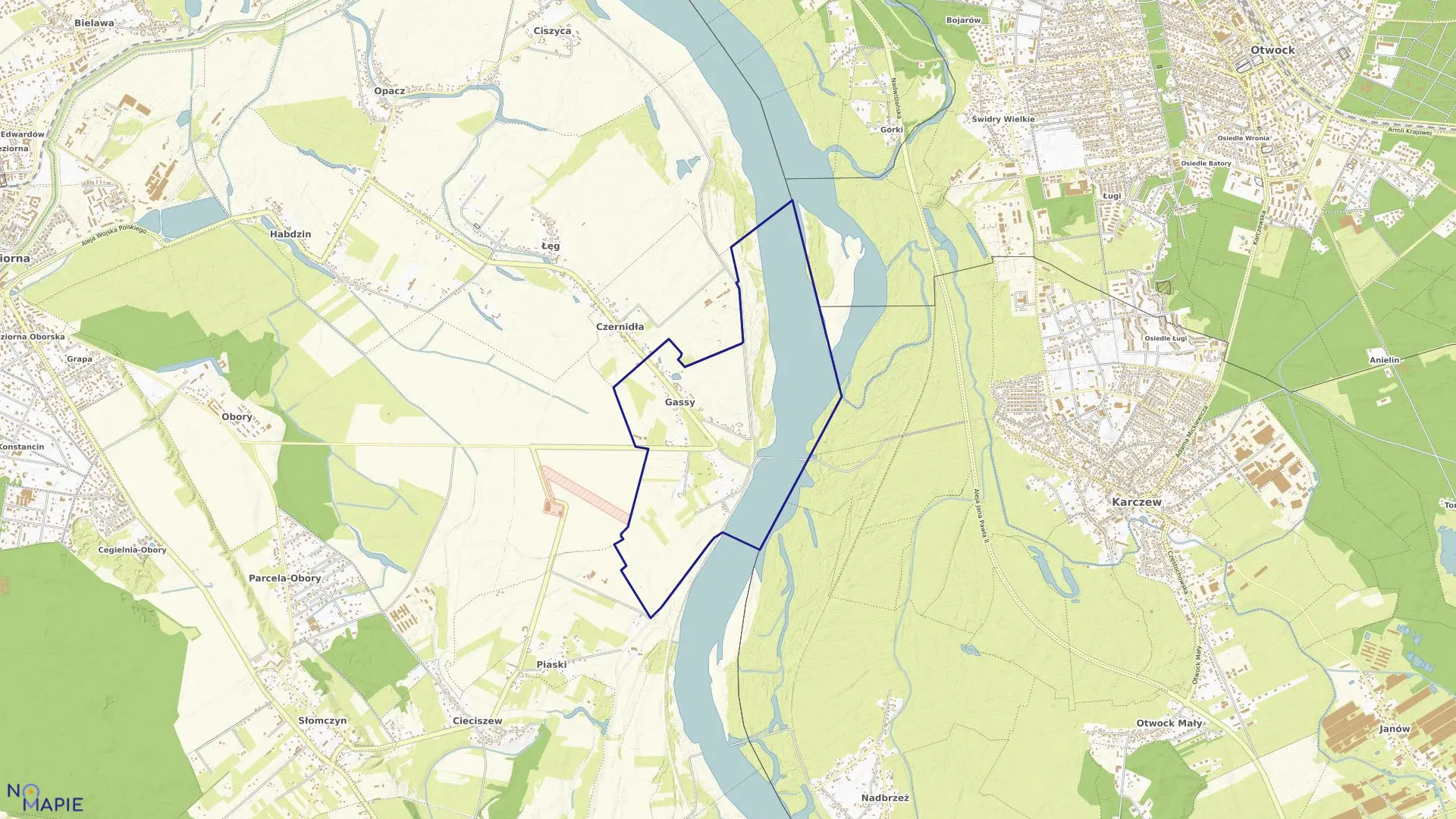 Mapa obrębu GASSY w gminie Konstancin-Jeziorna