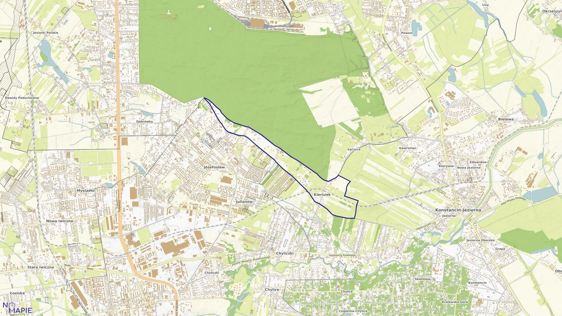 Mapa obrębu KIERSZEK w gminie Konstancin-Jeziorna