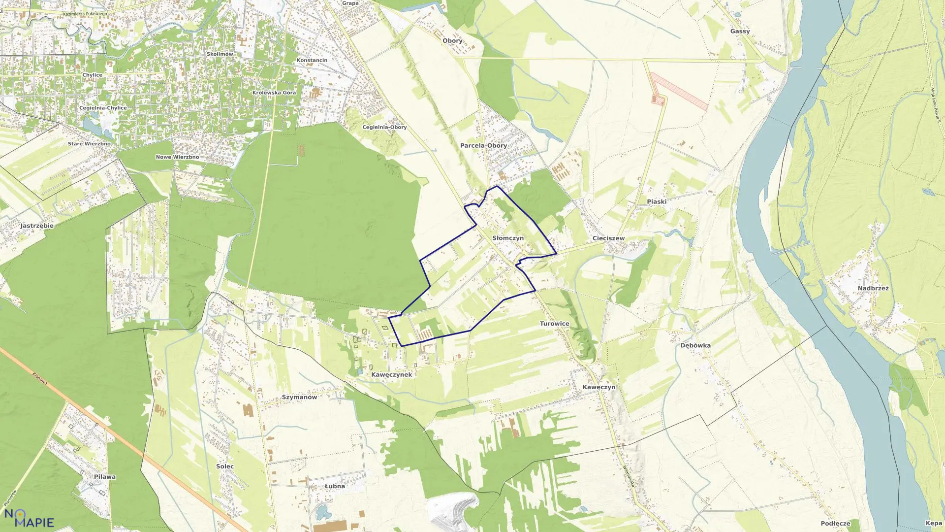 Mapa obrębu SŁOMCZYN w gminie Konstancin-Jeziorna