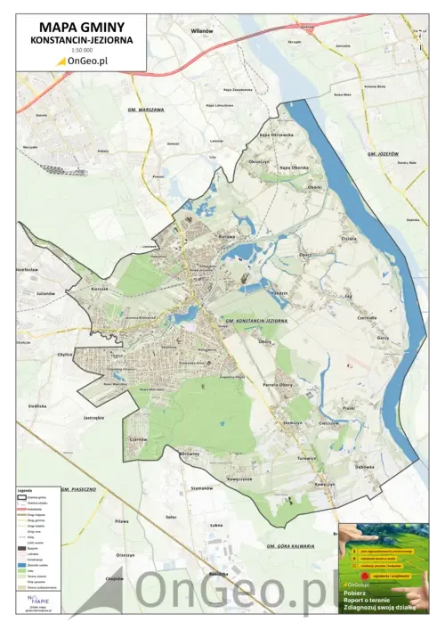 Mapa gminy Konstancin-Jeziorna